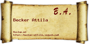 Becker Attila névjegykártya